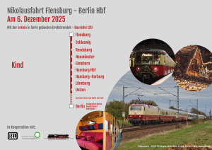 Fahrkarte Nikolausfahrt  Flensburg-Berlin (Kind)
