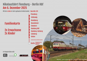 Fahrkarte Nikolausfahrt  Flensburg-Berlin (Familienkarte)