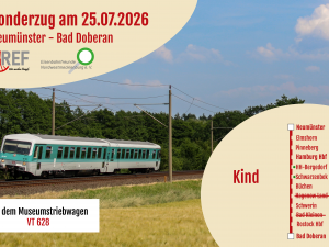 Fahrkarte Neumünster - Bad Doberan (Kind) am 25. Juli 2026