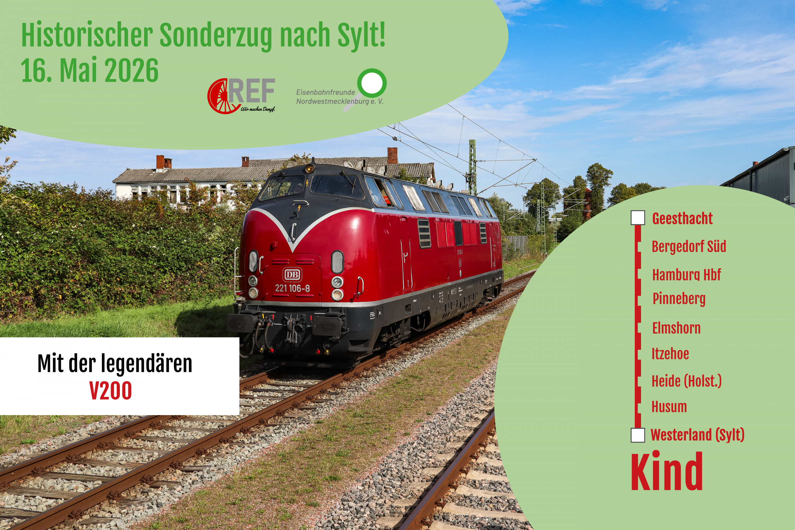 Fahrkarte Geesthacht - Westerland (Sylt) (Kind) am 16.05.2026