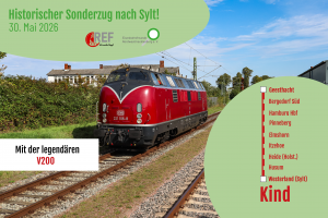 Fahrkarte Geesthacht - Westerland (Sylt) (Kind) am 30. Mai 2026