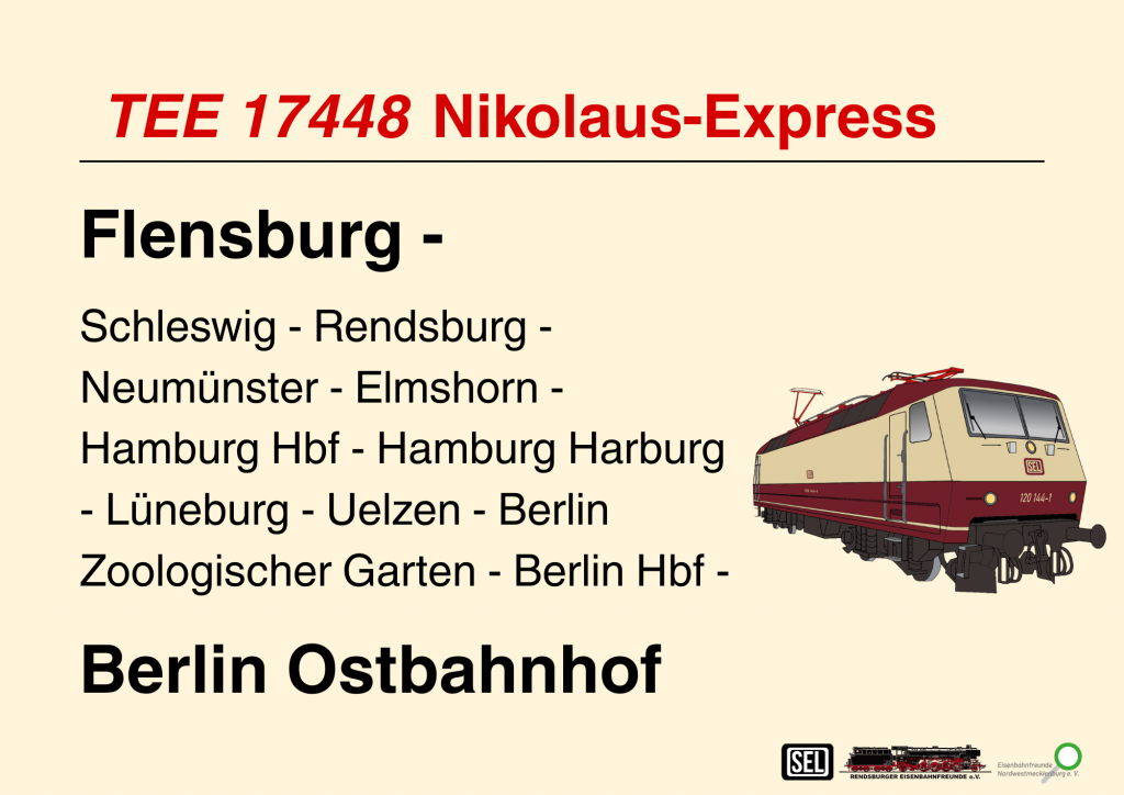 Zuglaufschild Nikolausfahrt 06.12.2025