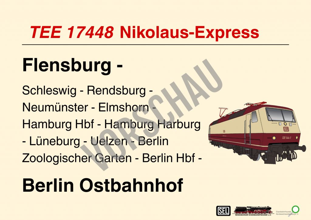 Zuglaufschild Nikolausfahrt 06.12.2025
