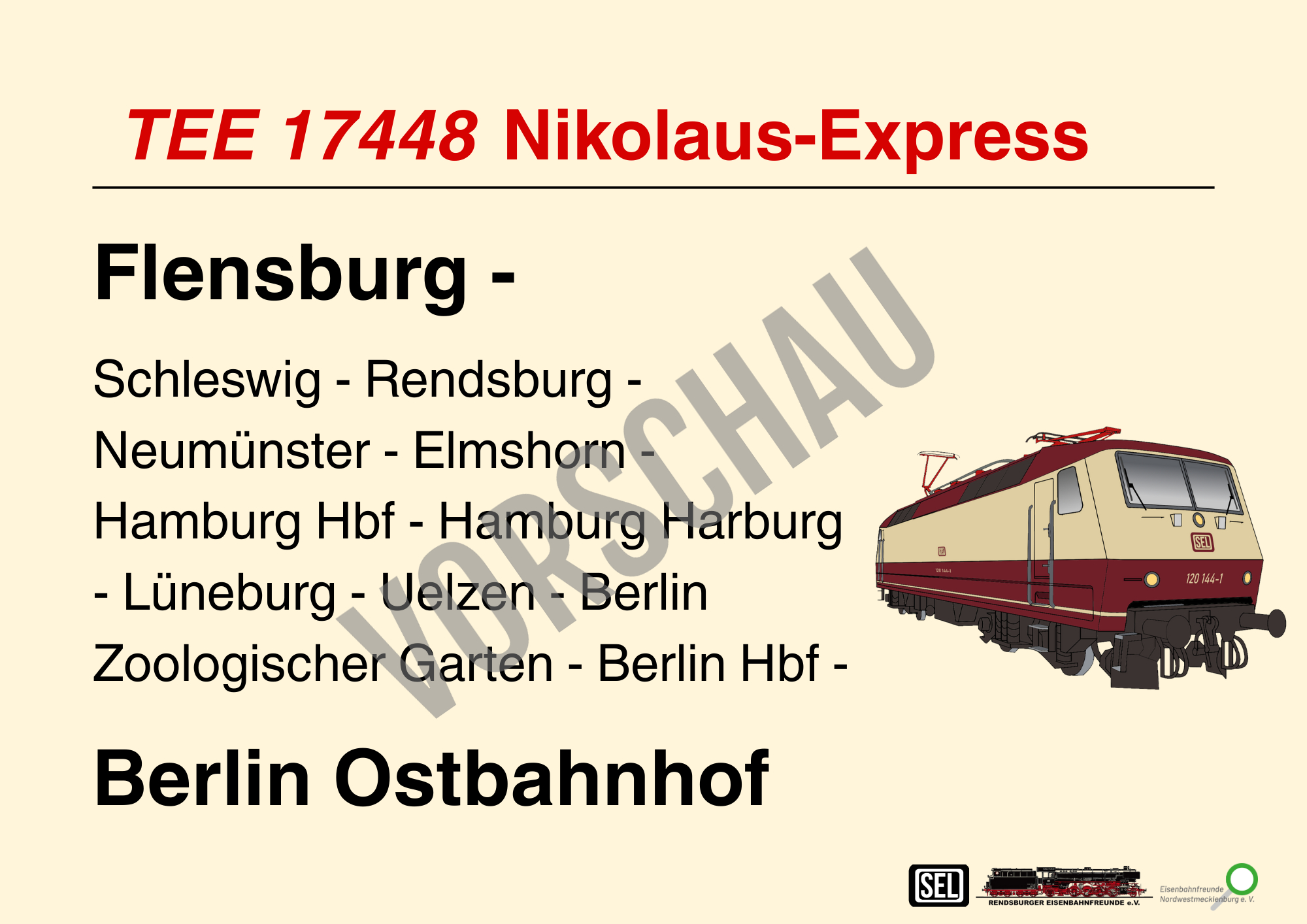 Zuglaufschild Nikolausfahrt 06.12.2025