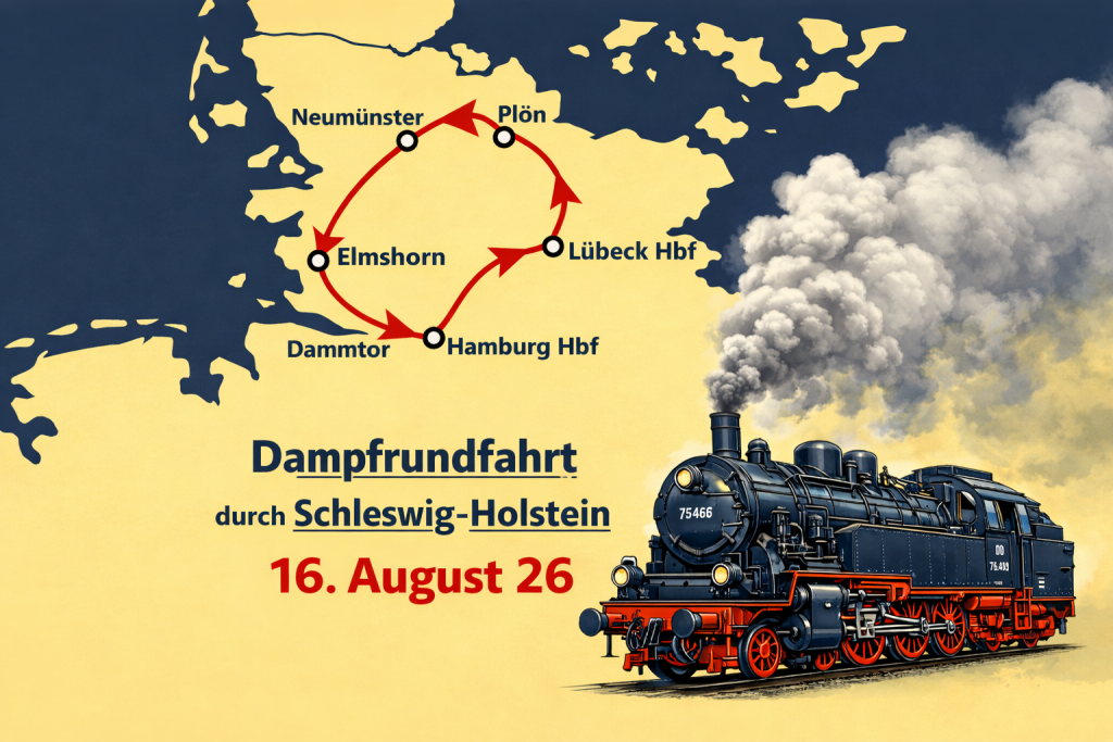 Dampfrundfahrt durch Schleswig-Holstein am 16. August 2026