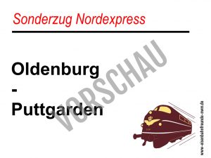 Zuglaufschild Oldenburg – Puttgarden