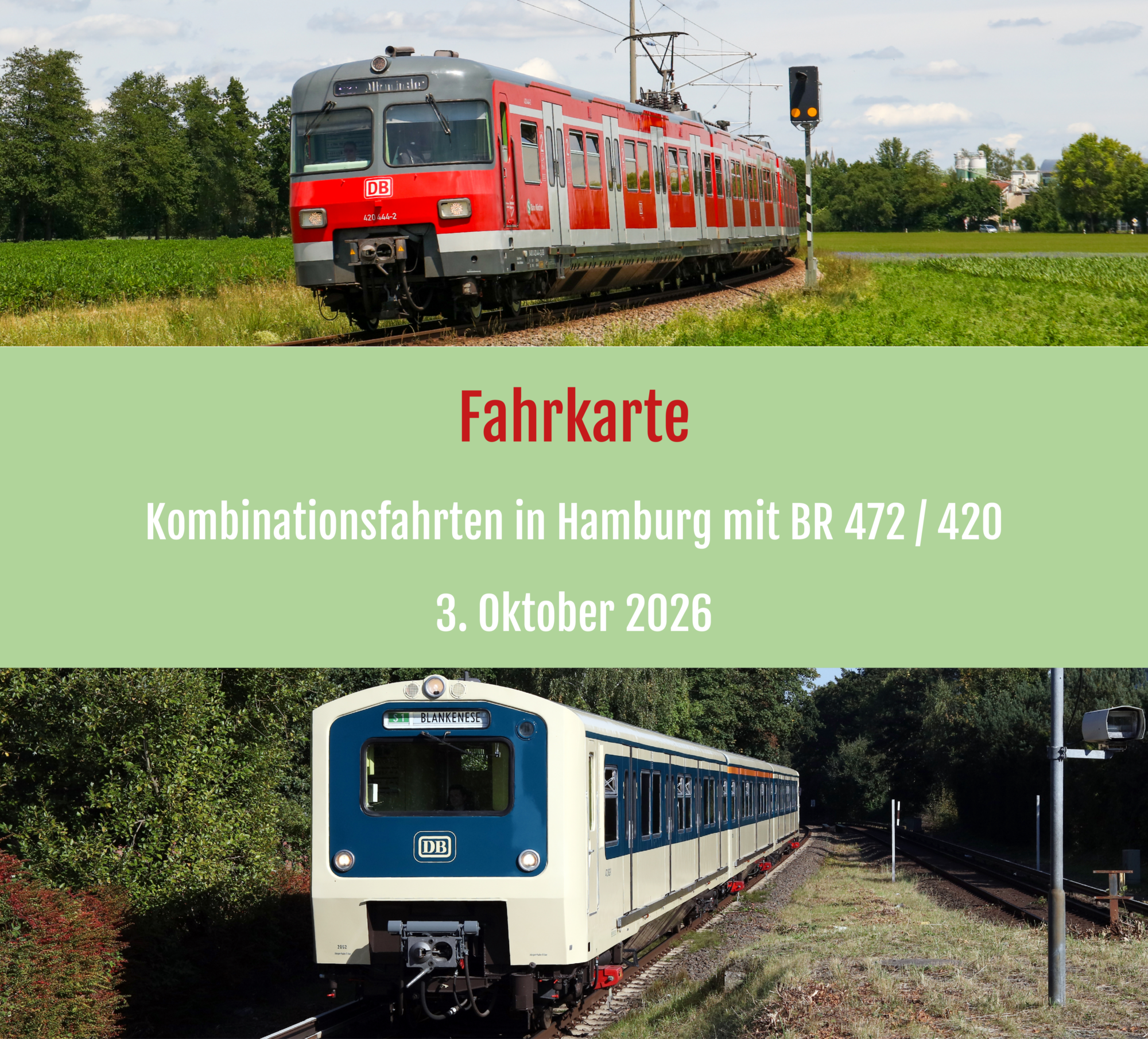 Fahrkarte S-Bahn Kombifahrt am 3. Oktober 2026
