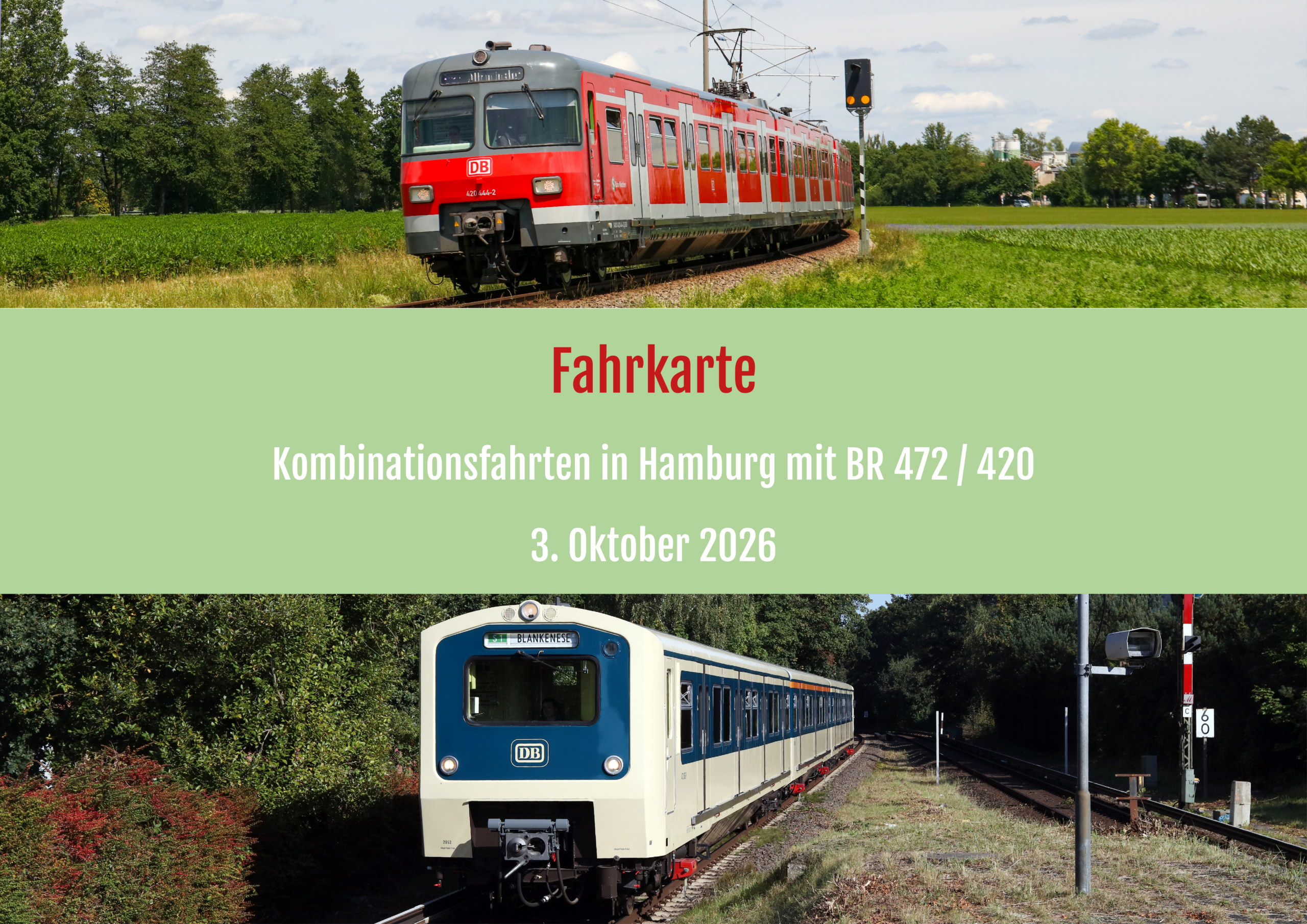 Fahrkarte S-Bahn Kombifahrt am 3. Oktober 2026